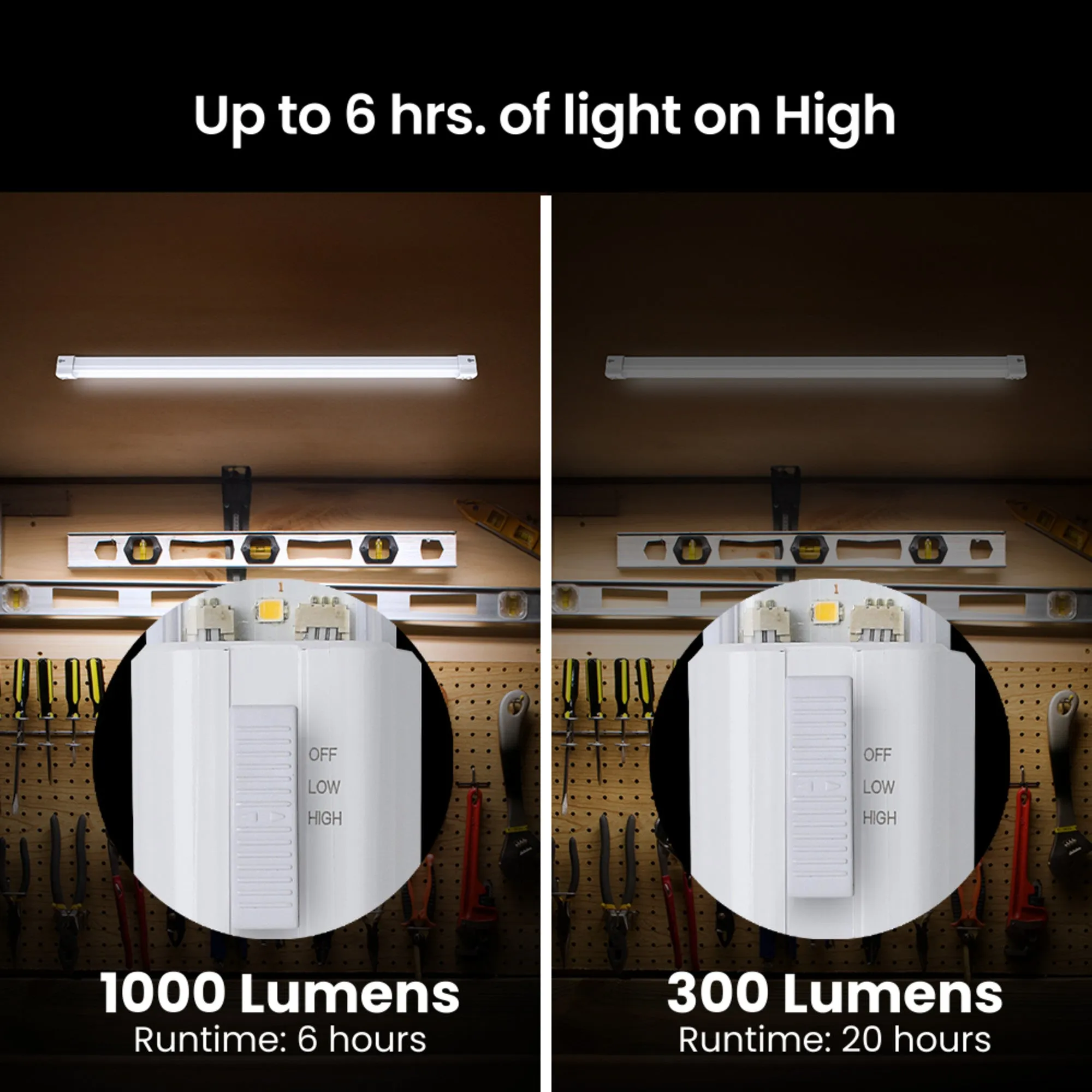 2 ft. 50 Wh Rechargeable Battery Motion Sensing Shop Light