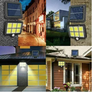 2 Set Cob White Solar Led Light With Solar Panel Ejc-819