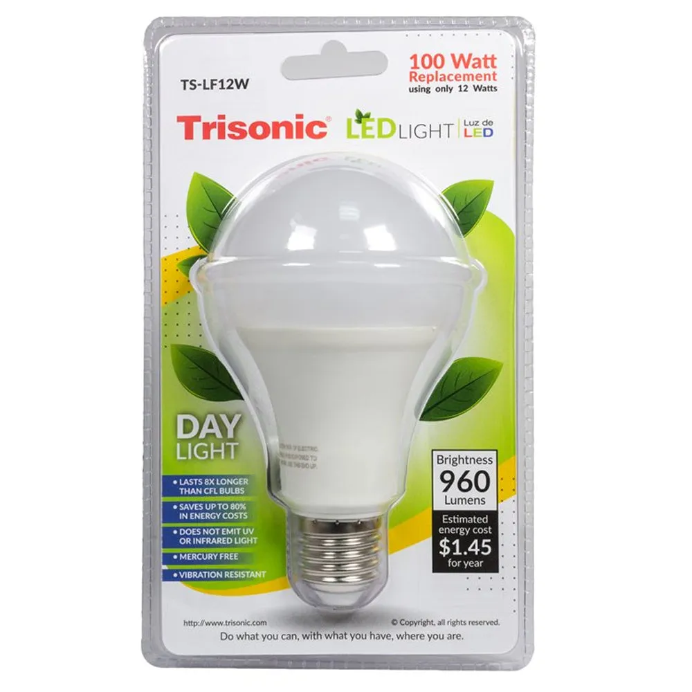 4 Pc LED Light Bulb Daylight 12 Watt Energy 960 Lumens 100 W Output Replacement