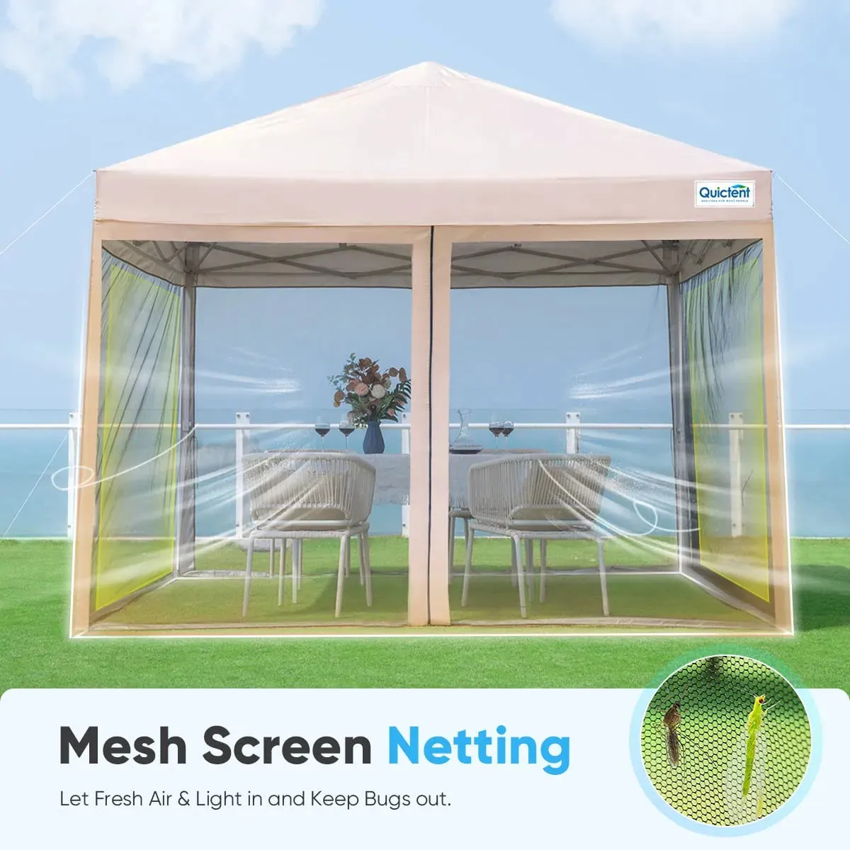 6.6' x 6.6'  Small Pop Up Canopy with Netting