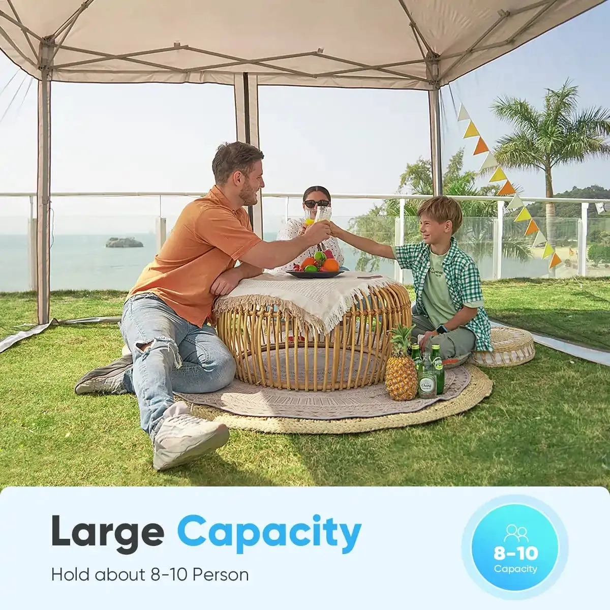 6.6' x 6.6'  Small Pop Up Canopy with Netting