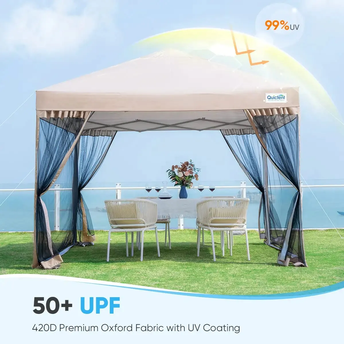 6.6' x 6.6'  Small Pop Up Canopy with Netting