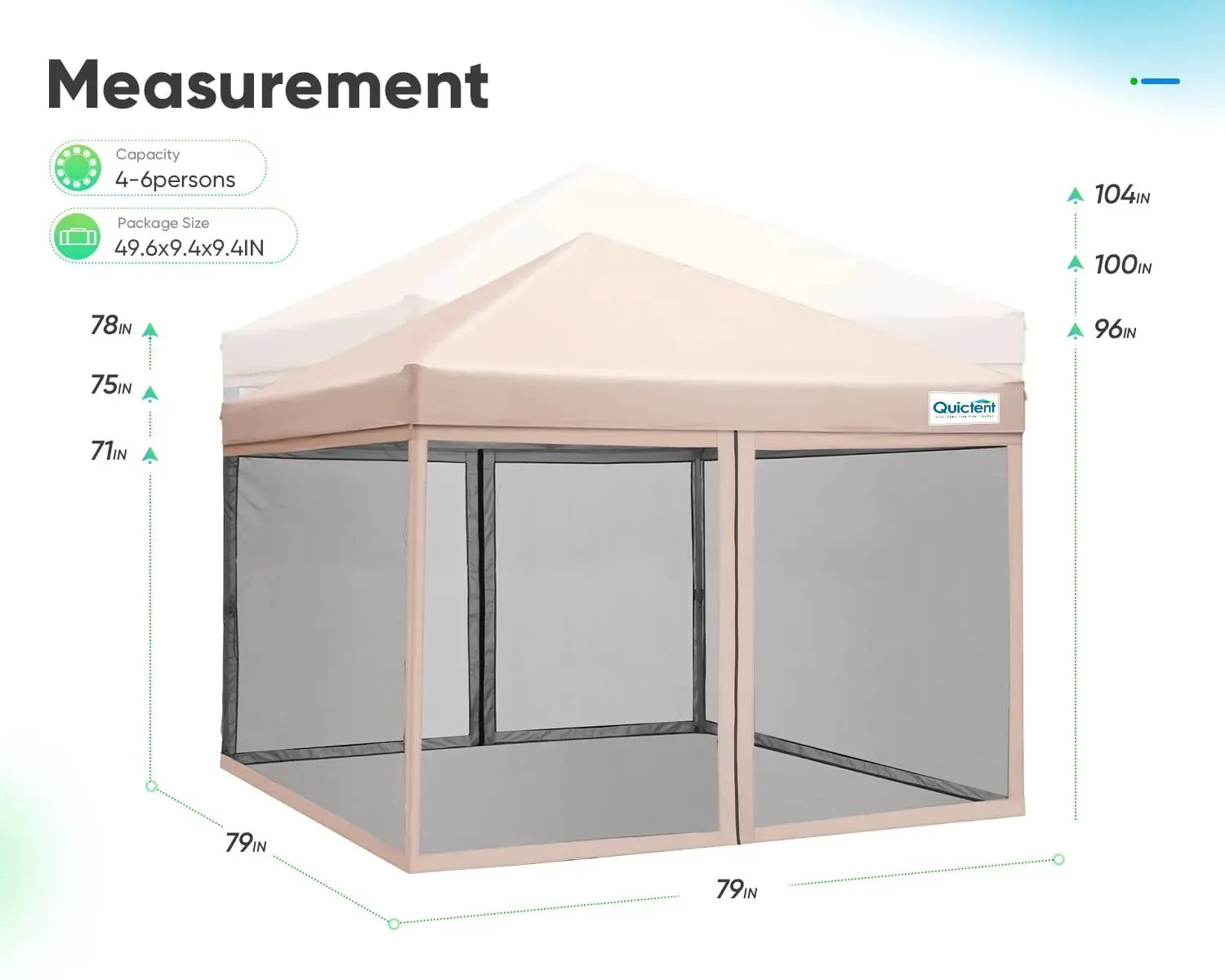 6.6' x 6.6'  Small Pop Up Canopy with Netting