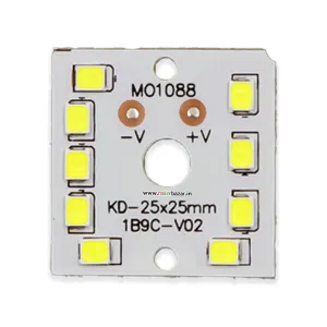 9W MCPCB White 25mm x 25mm Metal Core LED PCB