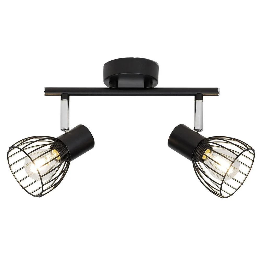 Brilliant 2 Light 80W Blacky Spot Tube - Black | 62113/06