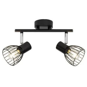 Brilliant 2 Light 80W Blacky Spot Tube - Black | 62113/06