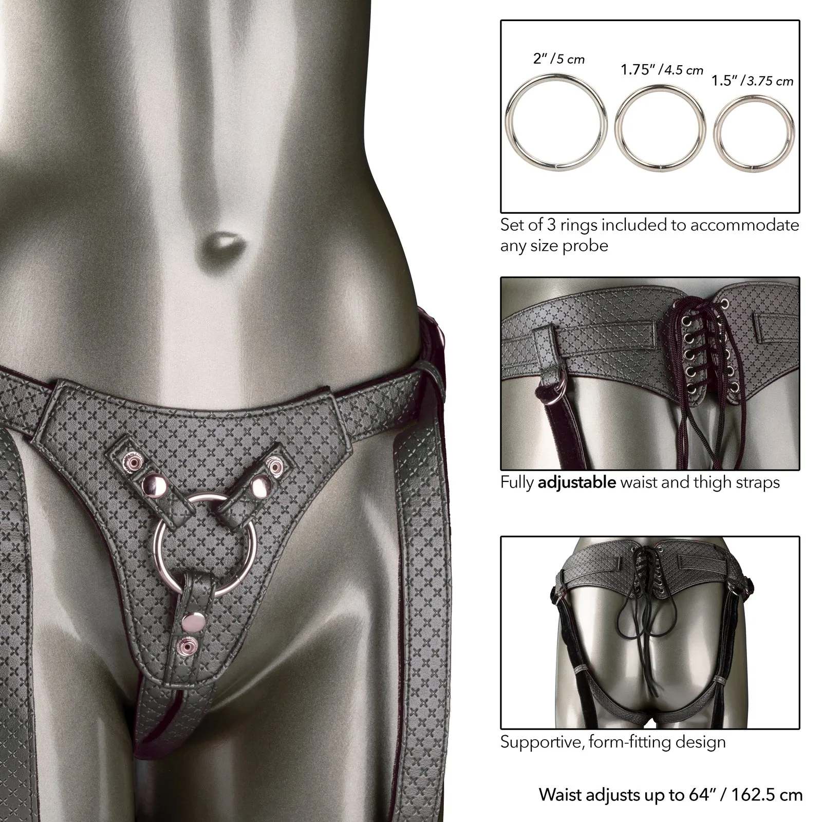 CaleXOtics Her Royal Harness THE REGAL QUEEN Vegan Leather Corset Strap On Harness