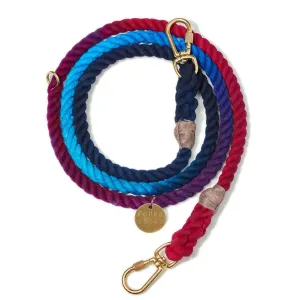 Dark Multi Ombre Cotton Rope Dog Leash, Adjustable