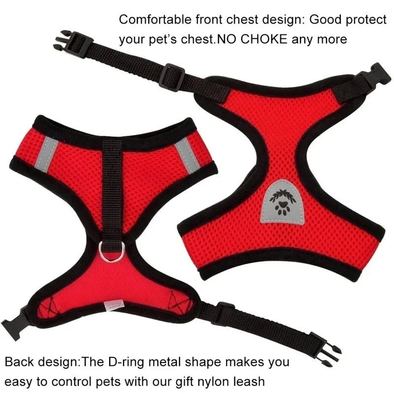 Dogs Puppy Harness Collar Adjustable Vest