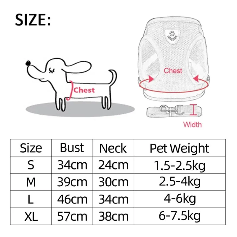 Dogs Puppy Harness Collar Adjustable Vest