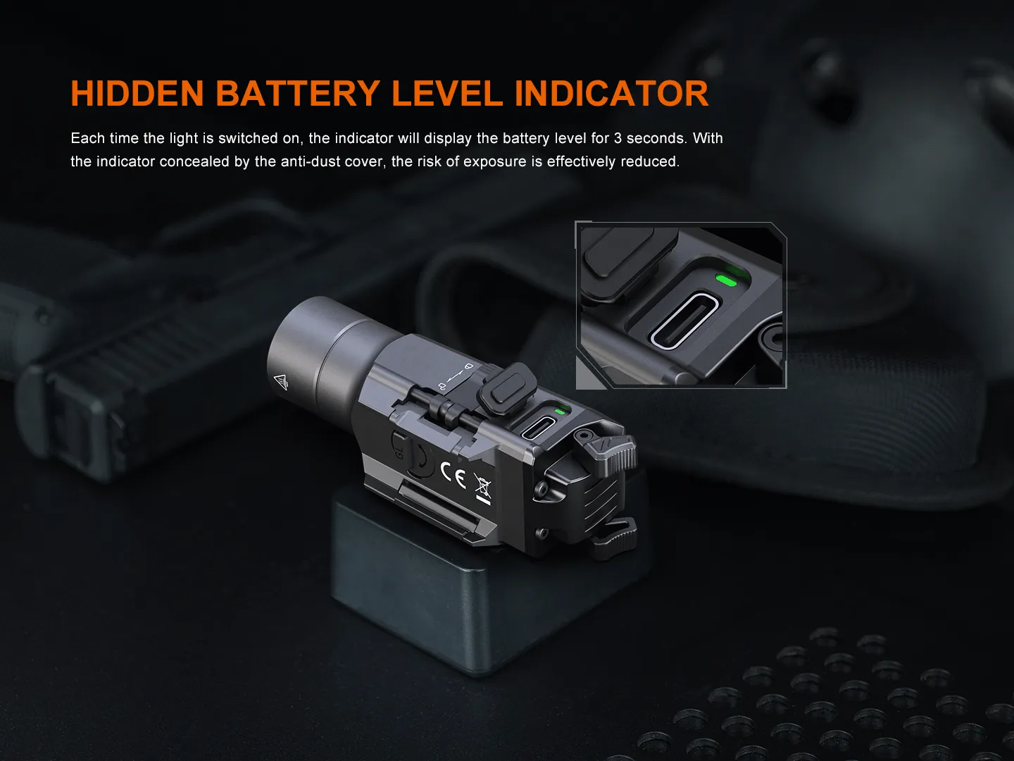 Enhanced Fenix GL19R V2.0 1200 Lumen Rechargeable Long-Range Rail Mount Tactical Flashlight