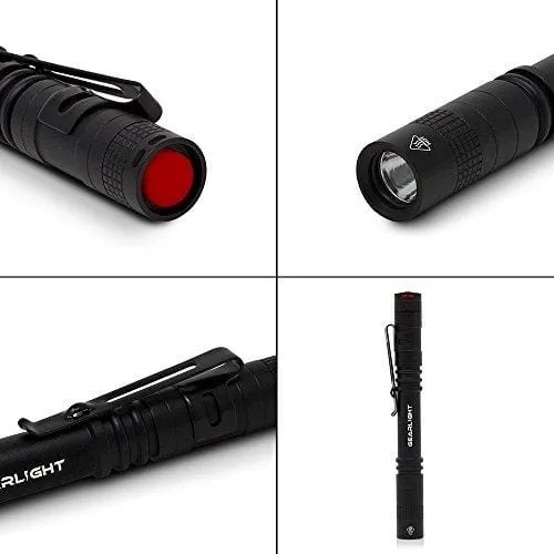GearLight LED Pocket Pen Light Flashlight S100 [2 Pack] - Small, Mini, Stylus PenLight with Clip - Perfect Flashlights for Inspection, Work, & Repair