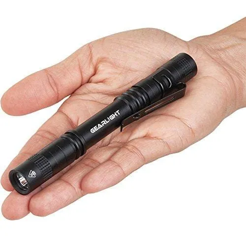 GearLight LED Pocket Pen Light Flashlight S100 [2 Pack] - Small, Mini, Stylus PenLight with Clip - Perfect Flashlights for Inspection, Work, & Repair