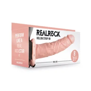 Hollow Strap-on Without Balls 8 Inch - Flesh