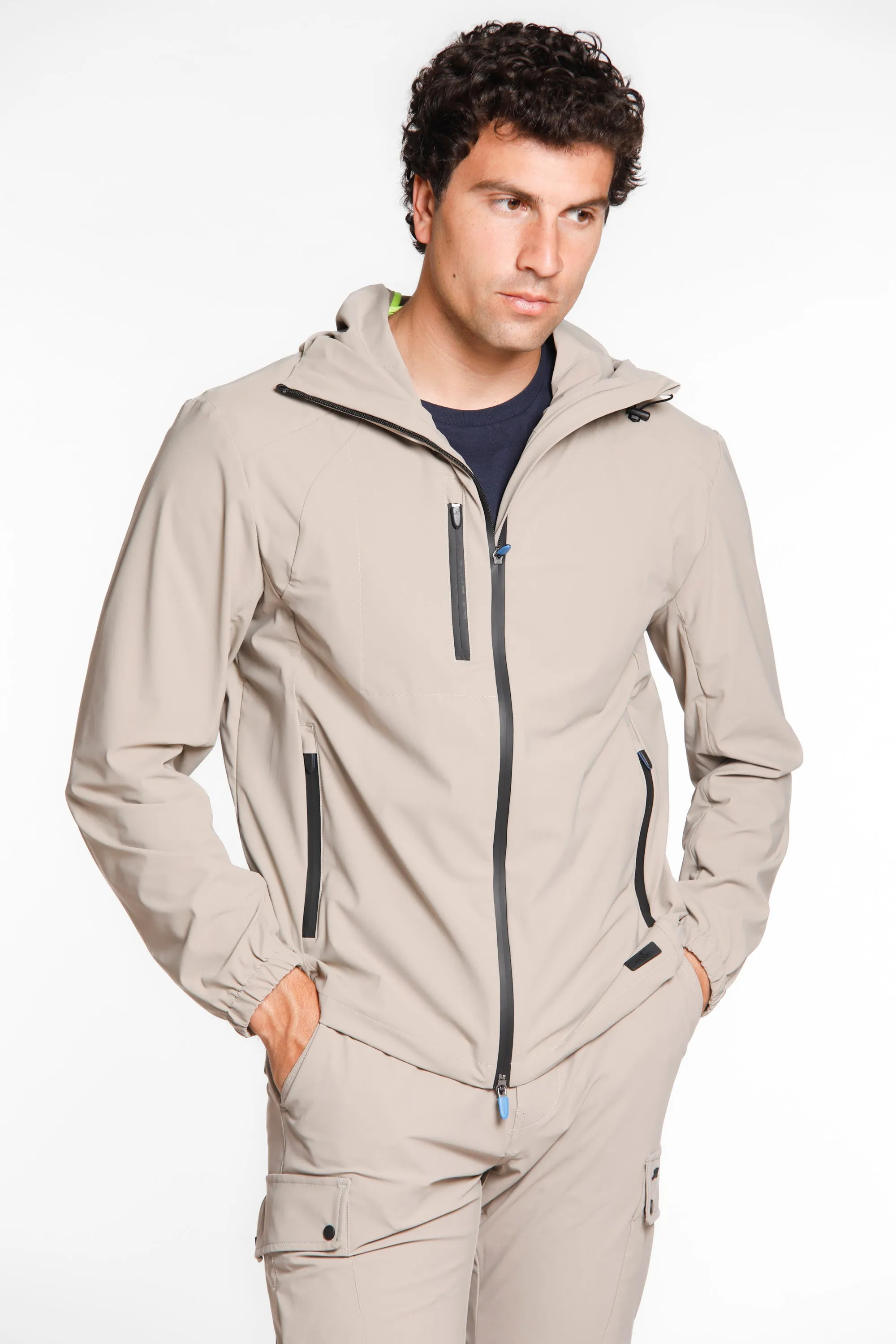 King Dynamic giubbotto uomo in jersey super tecnico con cappuccio