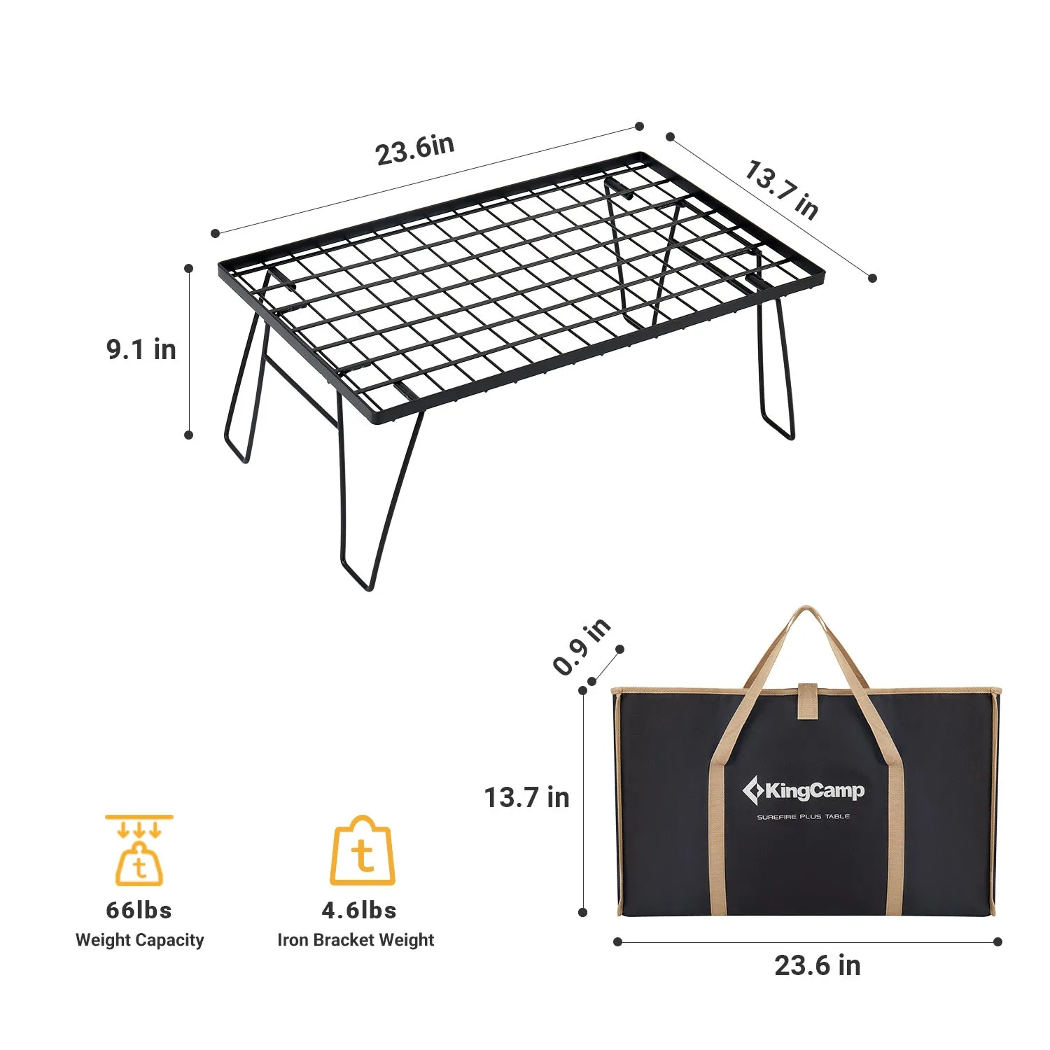 KingCamp Folding Campfire Grill Grate