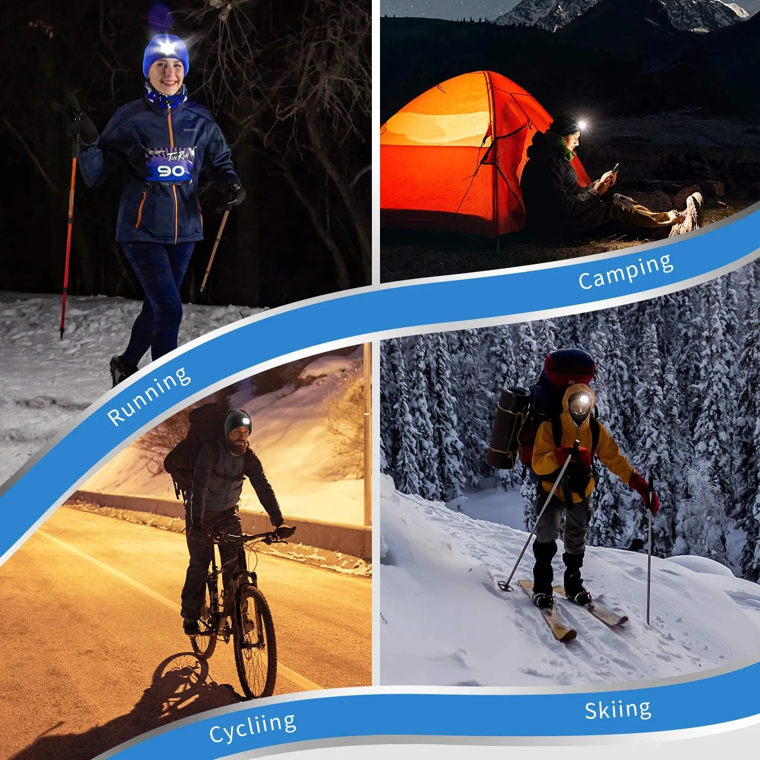LED Beanie For Camping Fishing Hiking Climbing