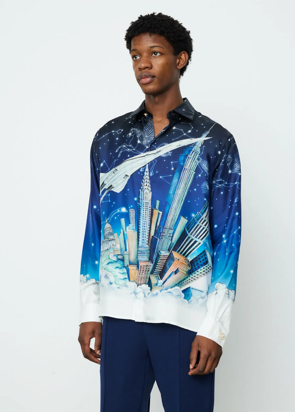Long Sleeve Vol de Nuit Silk Shirt
