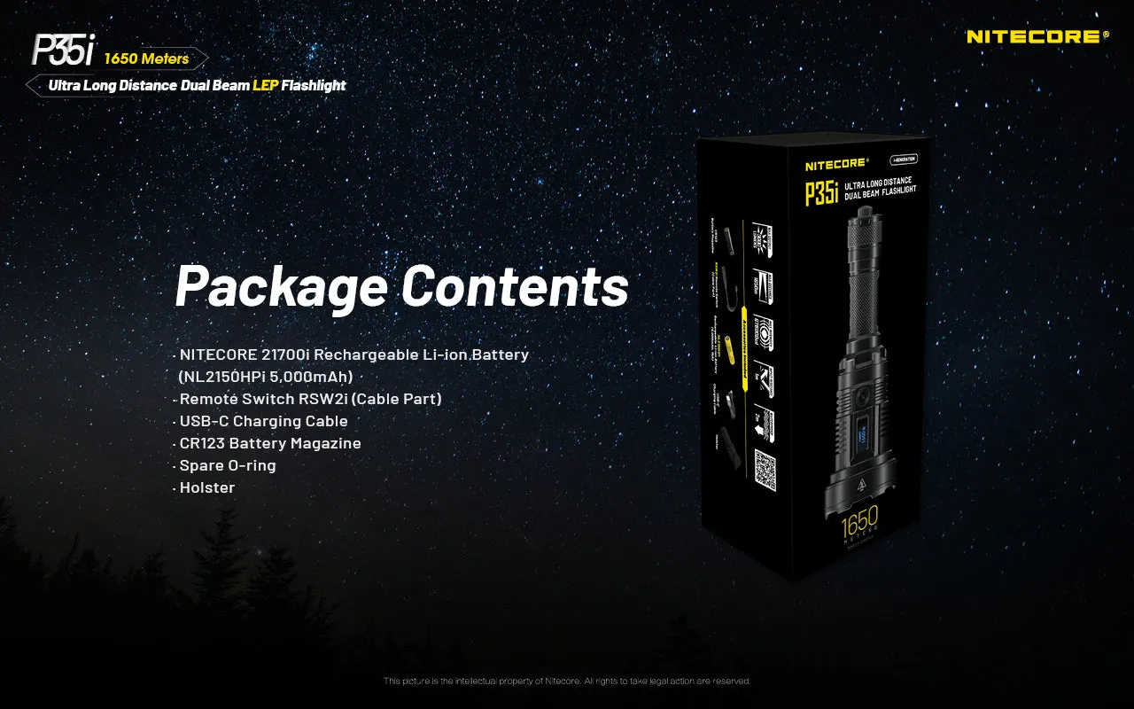 Nitecore P35i Flashlight | Ultra Long Distance Dual Beam LEP