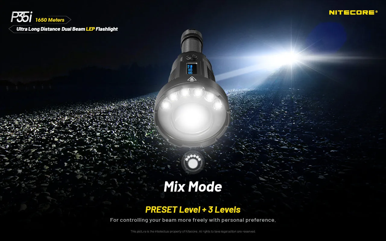 Nitecore P35i Flashlight | Ultra Long Distance Dual Beam LEP