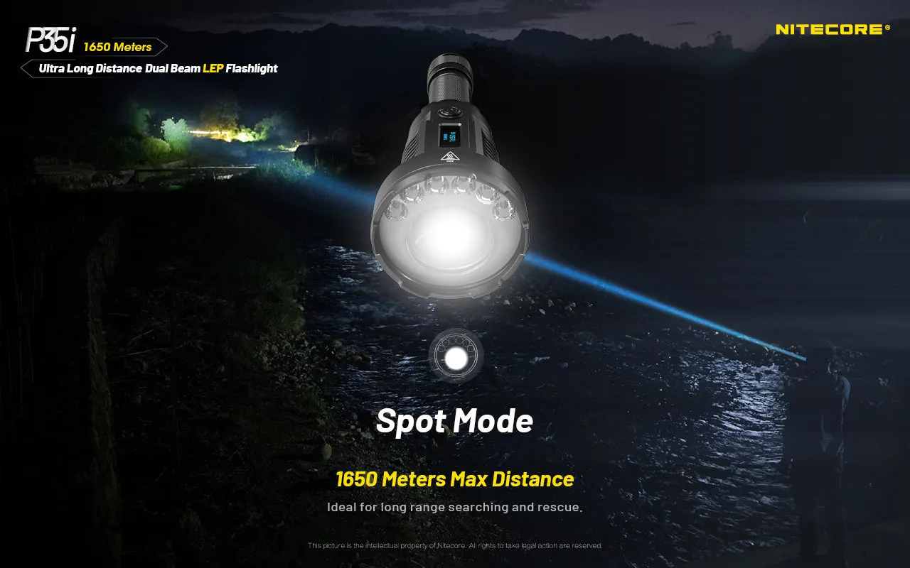Nitecore P35i Flashlight | Ultra Long Distance Dual Beam LEP