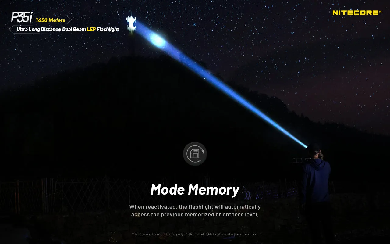 Nitecore P35i Flashlight | Ultra Long Distance Dual Beam LEP