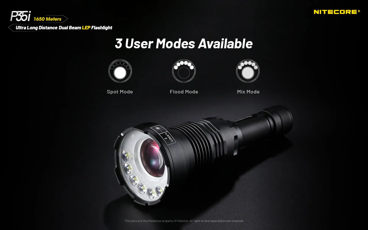 Nitecore P35i Flashlight | Ultra Long Distance Dual Beam LEP