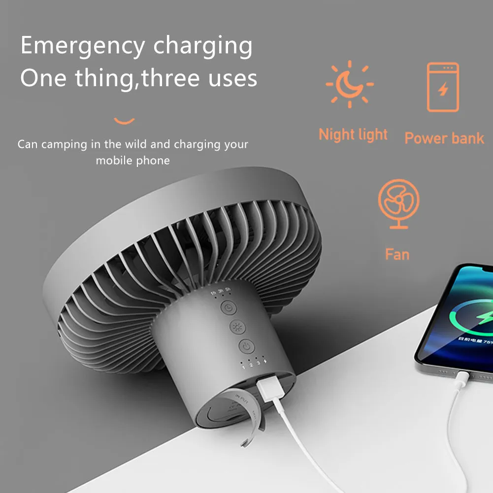Portable Multifunction Fan and Light Tripod USB Cable 3 Speeds/Modes