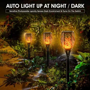 Solar Spot Light Waterproof Flickering Flames Torches Lights Outdoor Landscape Decoration Lighting Solar Spotlights Security Torch Light for Garden Patio Yard Driveway