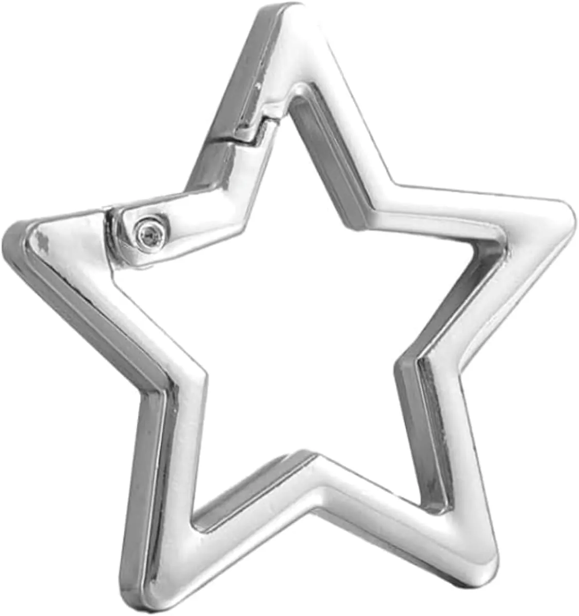 Star Shaped Stainless Steel Keychain, Car Keychain, Carabiners for Keys and Wallet Accessory with Key Chain Rings41mm
