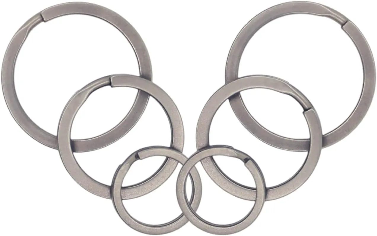 Titanium Key Rings - 6 Pieces in 3 Sizes for Keychains and Carabiners - Durable, Versatile, and Ideal for Everyday Use
