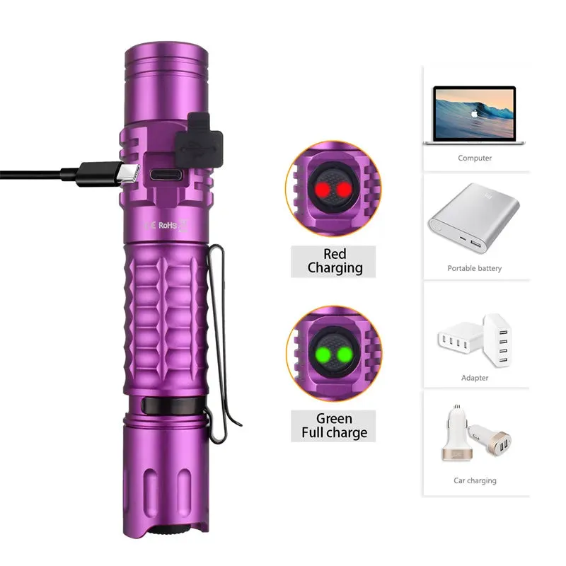Wurkkos FC12 Rechargeable Torches Tactical Flashlights LED 18650 SFT40 2000lm ATR Power Indicator USB-C IPX8 EDC Camp Lighting