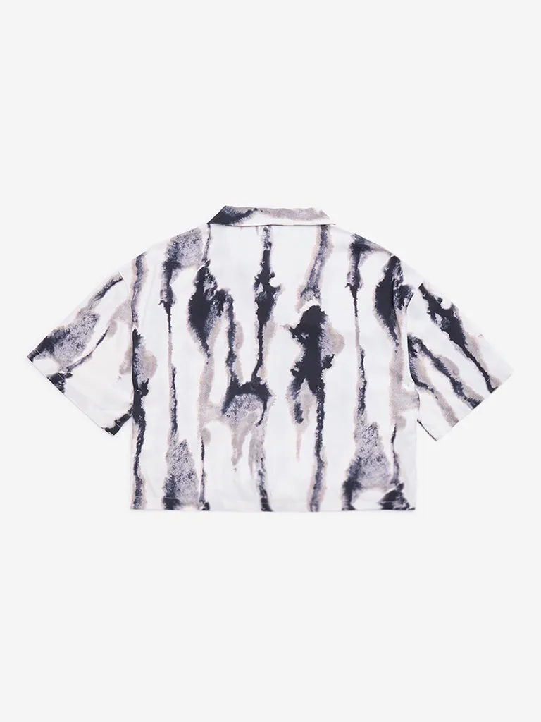 Y&F Kids White Abstract Design Shirt