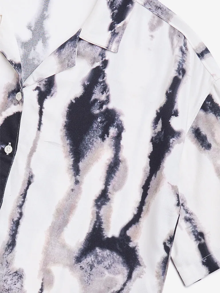 Y&F Kids White Abstract Design Shirt